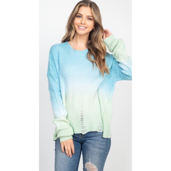 Sweaters - 🦋LAST 1! Slouchy Oversized Distressed Ombré Sweater